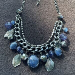 Cookie Lee Glass Bead and Leaf Necklace